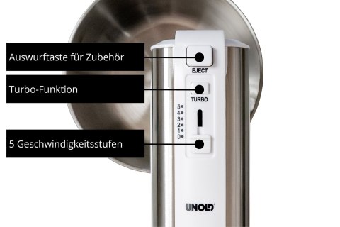 Unold Blender ręczny z misą miksującą Hannah biały srebrny
