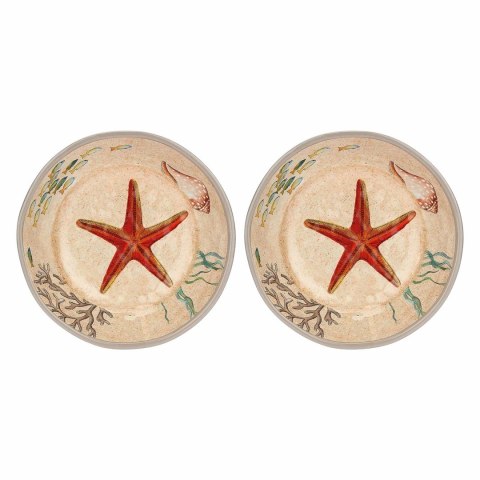 ROSE&TULIPANI SEA LIFE Zestaw 2 talerzy do zupy z melaminy 19.5 cm