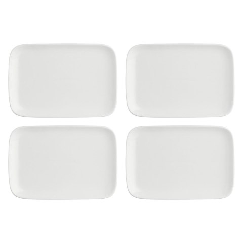 Zestaw 4 tac prostokątnych Essenziale New Age - Biały, 22 x 15 cm
