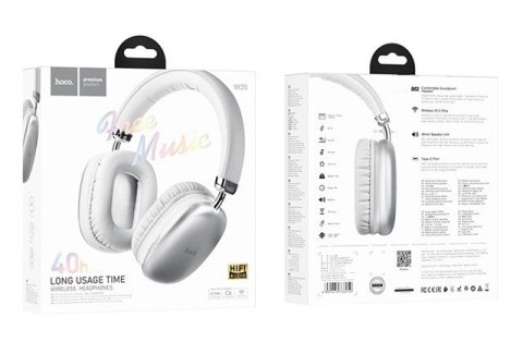 Słuchawki bezprzewodowe Hoco W35 (srebrny)