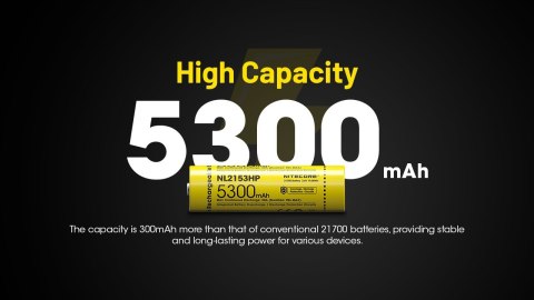 Akumulator Nitecore NL2153HP 21700 5300mAh LI-ION 3,6V
