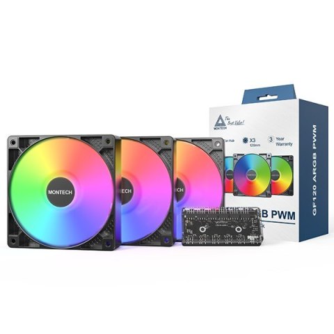 Wentylator Montech GF120 PWM ARGB, 3 szt. - 120mm