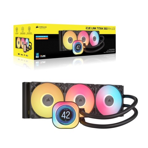 Corsair iCUE LINK TITAN 360 RX LCD Procesor Chłodnica powietrza 12 cm Czarny 1 szt.