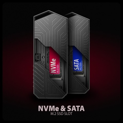Obudowa SSD M.2 AXAGON EEM2-GAM, USB-C 10Gbps - NVMe & SATA SSD GAME M.2 box, bez skrótów