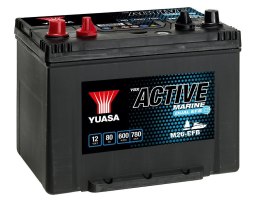 Akumulator YUASA 12V 80Ah/600A DUAL (L+ standardowy) 260x174x200 B01 (efb)