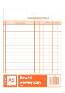 Dowód wewnetrzny A5, 40 kartek offset, 10-K12 DOTTS