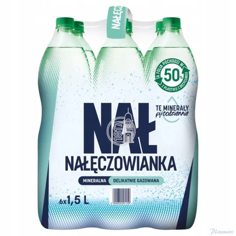 Woda NAŁĘCZOWIANKA gazowana 1.0L butelka PET zgrzewka 6 szt.