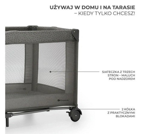 KinderKraft Łóżeczko turystyczne JOY 2 DARK GREY