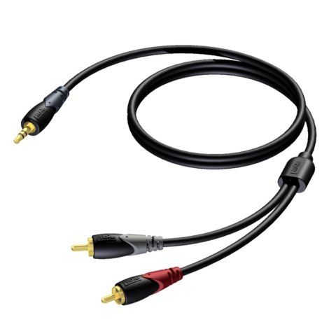 PROCAB CLA711/15 kabel audio 15 m 3.5mm 2 x RCA Czarny, Szary, Czerwony