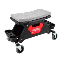 Siedzenie warsztatowe ze schowkiem i półkami BLACK LINE