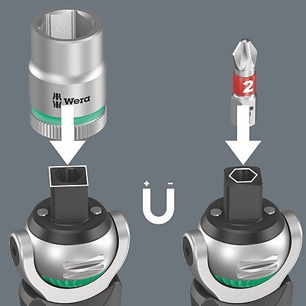 WERA Zestaw końcówek z grzechotką 3/8" 18-częściowy Zyklo