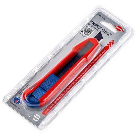 Nóż odłamywany Knipex CutiX® Czarny, Niebieski, Czerwony