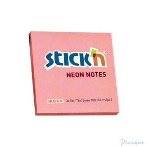 Bloczek STICKN 76x76mm różowy neonowy 100k 21166 STICKN