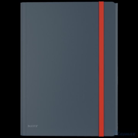 Teczka z gumką i kieszonką Leitz Cosy, PP, szara 46190089