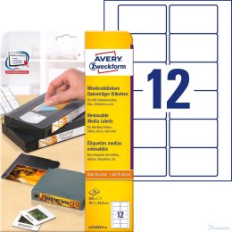 Etykiety na kasety L4742REV-25 78,7 x 46,6 25ark Usuwalne, Avery Zweckform