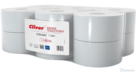 Papier toaletowy CLIVER JUMBO (12 rolek) 1W biały T 130/1 6057