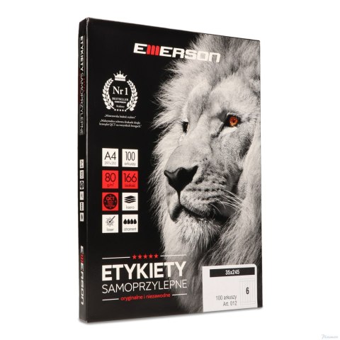 Etykiety A4 245x35mm (100) białe EMERSON eta4245x035w