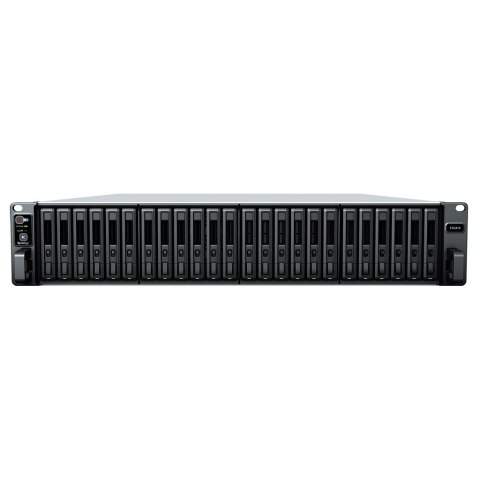 NAS Synology FS3410; 2U RACK; 24x (2.5" SATA SSD); Intel Xeon D-1541;,16 GB DDR4 ECC RDIMM (max. 128GB), 4x 1GbE RJ-45, 2x 10GbE